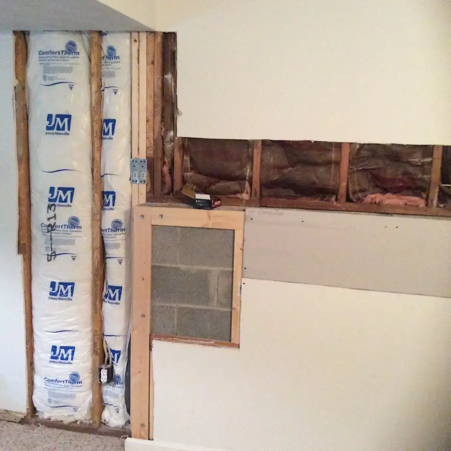 Wall insulation replacement during Contents Cleaning & Restoration in Machesney Park